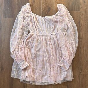 SHEIN Pink and Gold Star Mini Dress